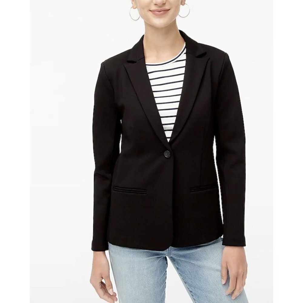 J. Crew Factory Women's  Ponte Work Blazer in Black 4 AS336